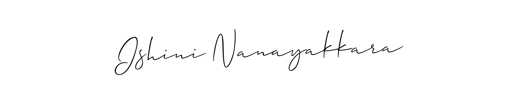 It looks lik you need a new signature style for name Ishini Nanayakkara. Design unique handwritten (Allison_Script) signature with our free signature maker in just a few clicks. Ishini Nanayakkara signature style 2 images and pictures png