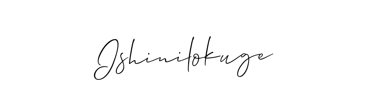 Use a signature maker to create a handwritten signature online. With this signature software, you can design (Allison_Script) your own signature for name Ishinilokuge. Ishinilokuge signature style 2 images and pictures png