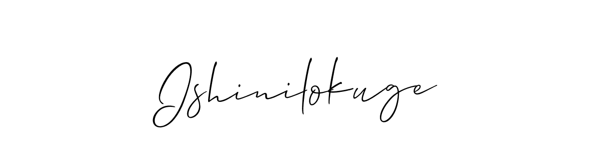 Use a signature maker to create a handwritten signature online. With this signature software, you can design (Allison_Script) your own signature for name Ishinilokuge. Ishinilokuge signature style 2 images and pictures png