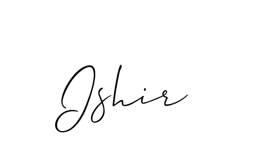 Make a beautiful signature design for name Ishir. With this signature (Allison_Script) style, you can create a handwritten signature for free. Ishir signature style 2 images and pictures png