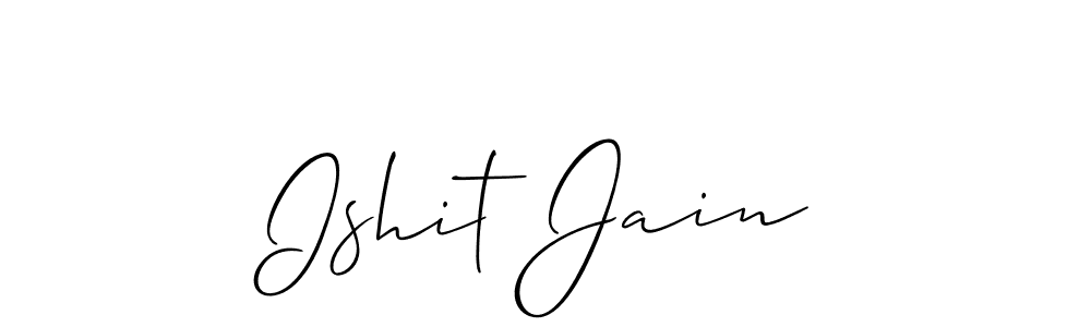 The best way (Allison_Script) to make a short signature is to pick only two or three words in your name. The name Ishit Jain include a total of six letters. For converting this name. Ishit Jain signature style 2 images and pictures png