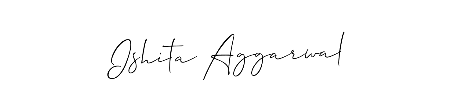Allison_Script is a professional signature style that is perfect for those who want to add a touch of class to their signature. It is also a great choice for those who want to make their signature more unique. Get Ishita Aggarwal name to fancy signature for free. Ishita Aggarwal signature style 2 images and pictures png