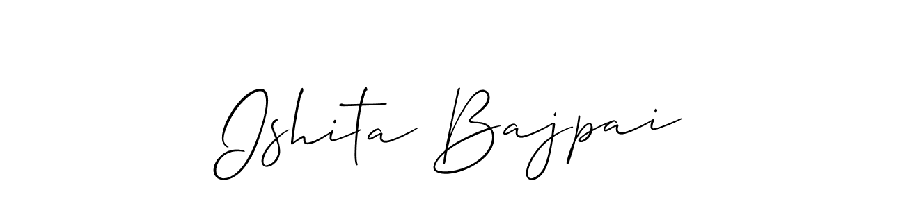 You should practise on your own different ways (Allison_Script) to write your name (Ishita Bajpai) in signature. don't let someone else do it for you. Ishita Bajpai signature style 2 images and pictures png