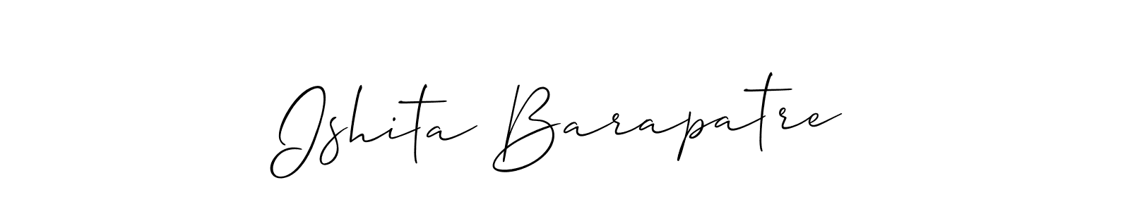 You can use this online signature creator to create a handwritten signature for the name Ishita Barapatre. This is the best online autograph maker. Ishita Barapatre signature style 2 images and pictures png