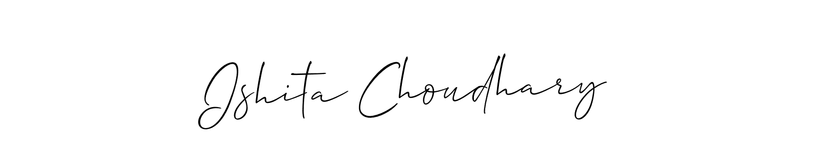 You should practise on your own different ways (Allison_Script) to write your name (Ishita Choudhary) in signature. don't let someone else do it for you. Ishita Choudhary signature style 2 images and pictures png