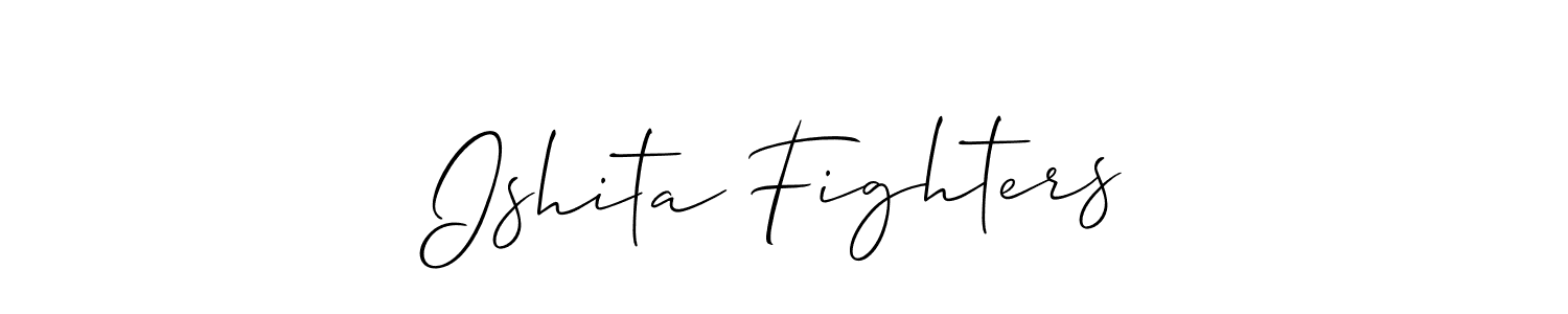 You should practise on your own different ways (Allison_Script) to write your name (Ishita Fighters) in signature. don't let someone else do it for you. Ishita Fighters signature style 2 images and pictures png