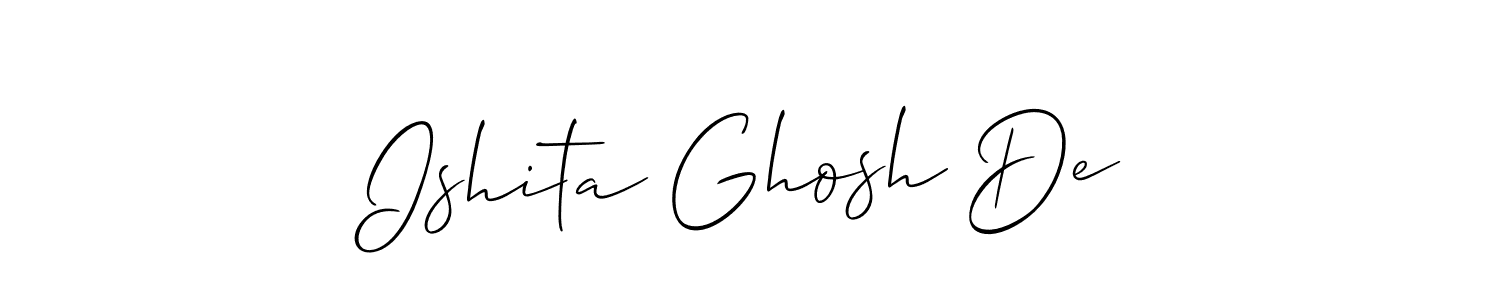Also You can easily find your signature by using the search form. We will create Ishita Ghosh De name handwritten signature images for you free of cost using Allison_Script sign style. Ishita Ghosh De signature style 2 images and pictures png
