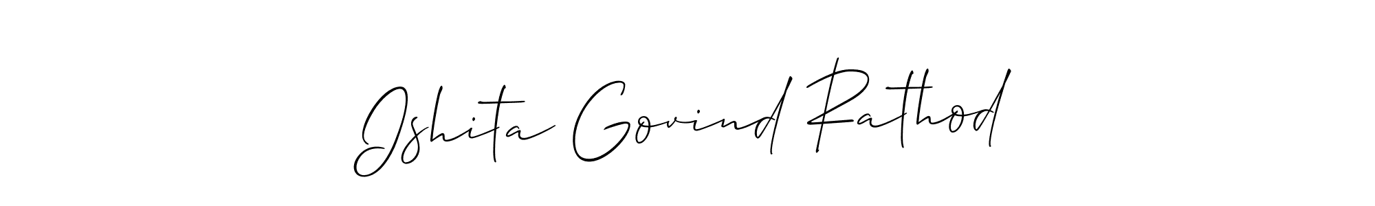 It looks lik you need a new signature style for name Ishita Govind Rathod. Design unique handwritten (Allison_Script) signature with our free signature maker in just a few clicks. Ishita Govind Rathod signature style 2 images and pictures png