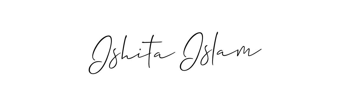 Ishita Islam stylish signature style. Best Handwritten Sign (Allison_Script) for my name. Handwritten Signature Collection Ideas for my name Ishita Islam. Ishita Islam signature style 2 images and pictures png