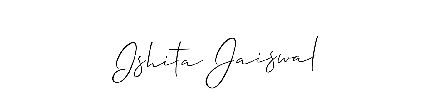 Make a beautiful signature design for name Ishita Jaiswal. With this signature (Allison_Script) style, you can create a handwritten signature for free. Ishita Jaiswal signature style 2 images and pictures png