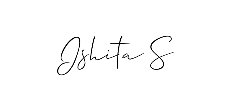 Allison_Script is a professional signature style that is perfect for those who want to add a touch of class to their signature. It is also a great choice for those who want to make their signature more unique. Get Ishita S name to fancy signature for free. Ishita S signature style 2 images and pictures png