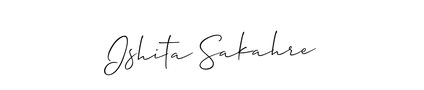 You should practise on your own different ways (Allison_Script) to write your name (Ishita Sakahre) in signature. don't let someone else do it for you. Ishita Sakahre signature style 2 images and pictures png