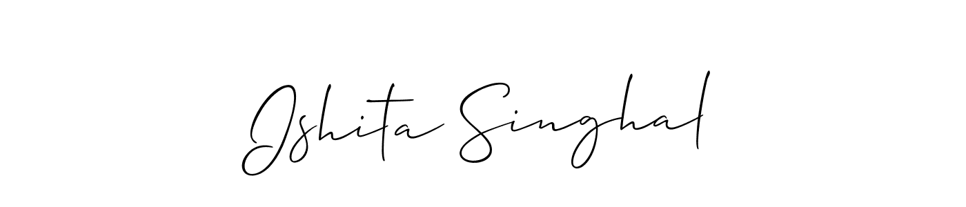 Also we have Ishita Singhal name is the best signature style. Create professional handwritten signature collection using Allison_Script autograph style. Ishita Singhal signature style 2 images and pictures png