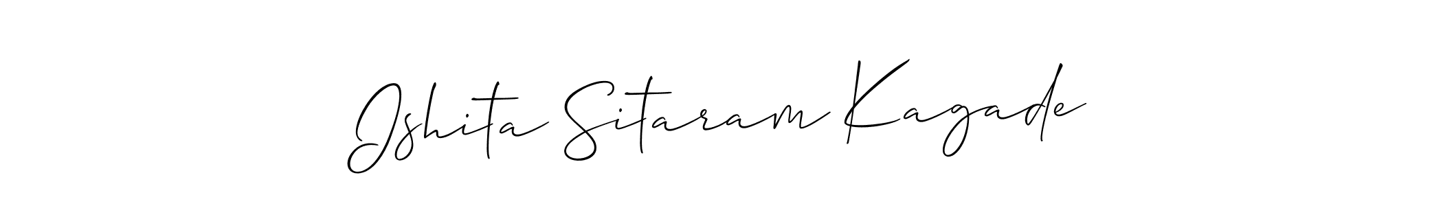 How to make Ishita Sitaram Kagade name signature. Use Allison_Script style for creating short signs online. This is the latest handwritten sign. Ishita Sitaram Kagade signature style 2 images and pictures png