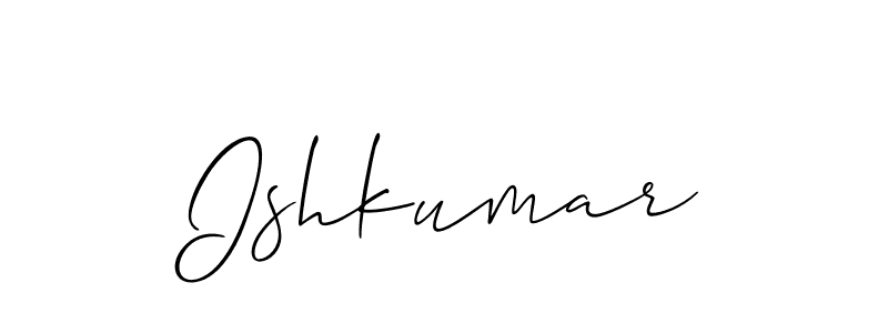 Create a beautiful signature design for name Ishkumar. With this signature (Allison_Script) fonts, you can make a handwritten signature for free. Ishkumar signature style 2 images and pictures png