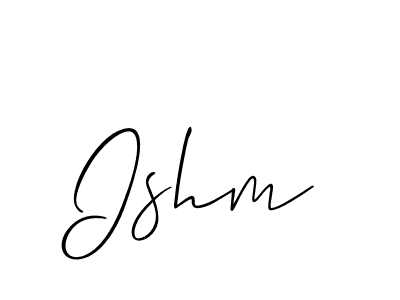if you are searching for the best signature style for your name Ishm. so please give up your signature search. here we have designed multiple signature styles  using Allison_Script. Ishm signature style 2 images and pictures png