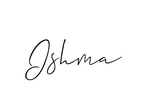 The best way (Allison_Script) to make a short signature is to pick only two or three words in your name. The name Ishma include a total of six letters. For converting this name. Ishma signature style 2 images and pictures png