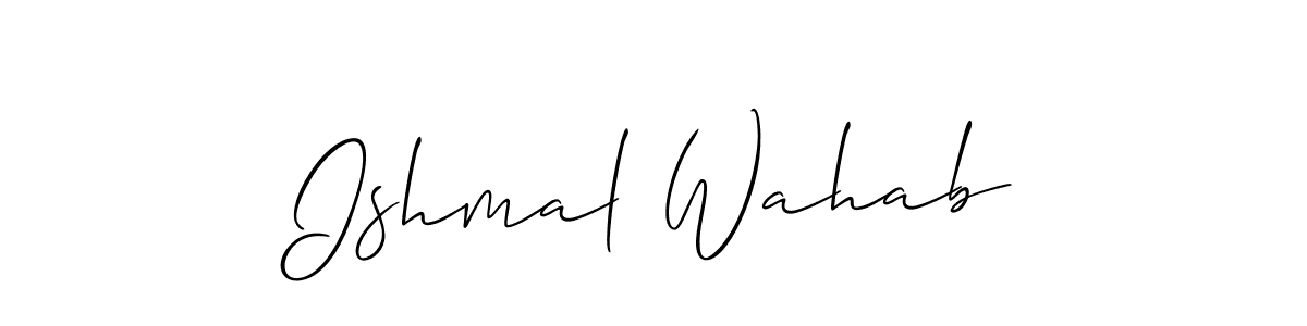 How to Draw Ishmal Wahab signature style? Allison_Script is a latest design signature styles for name Ishmal Wahab. Ishmal Wahab signature style 2 images and pictures png
