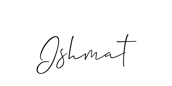 if you are searching for the best signature style for your name Ishmat. so please give up your signature search. here we have designed multiple signature styles  using Allison_Script. Ishmat signature style 2 images and pictures png