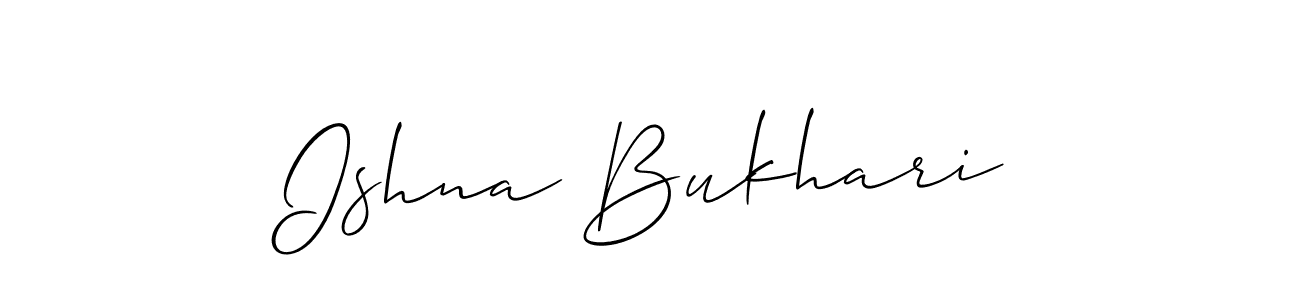 The best way (Allison_Script) to make a short signature is to pick only two or three words in your name. The name Ishna Bukhari include a total of six letters. For converting this name. Ishna Bukhari signature style 2 images and pictures png