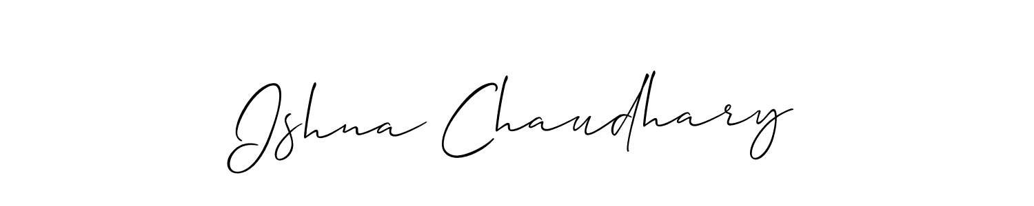 You should practise on your own different ways (Allison_Script) to write your name (Ishna Chaudhary) in signature. don't let someone else do it for you. Ishna Chaudhary signature style 2 images and pictures png