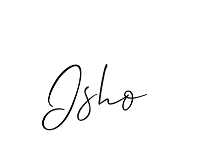 Design your own signature with our free online signature maker. With this signature software, you can create a handwritten (Allison_Script) signature for name Isho. Isho signature style 2 images and pictures png