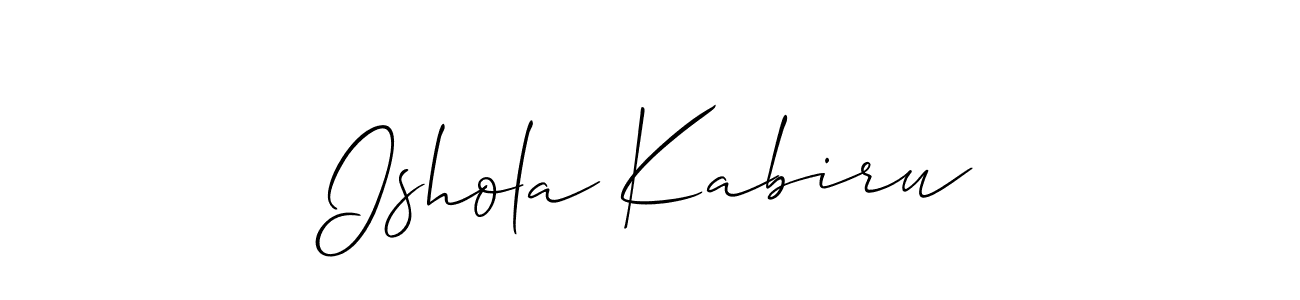 Design your own signature with our free online signature maker. With this signature software, you can create a handwritten (Allison_Script) signature for name Ishola Kabiru. Ishola Kabiru signature style 2 images and pictures png