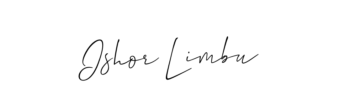 Make a beautiful signature design for name Ishor Limbu. With this signature (Allison_Script) style, you can create a handwritten signature for free. Ishor Limbu signature style 2 images and pictures png