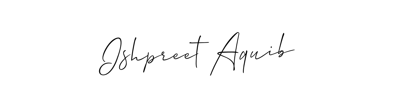 if you are searching for the best signature style for your name Ishpreet Aquib. so please give up your signature search. here we have designed multiple signature styles  using Allison_Script. Ishpreet Aquib signature style 2 images and pictures png