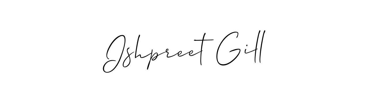 This is the best signature style for the Ishpreet Gill name. Also you like these signature font (Allison_Script). Mix name signature. Ishpreet Gill signature style 2 images and pictures png