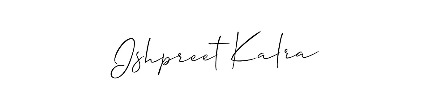 Make a short Ishpreet Kalra signature style. Manage your documents anywhere anytime using Allison_Script. Create and add eSignatures, submit forms, share and send files easily. Ishpreet Kalra signature style 2 images and pictures png