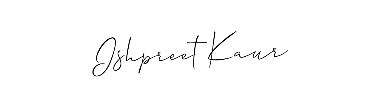 Design your own signature with our free online signature maker. With this signature software, you can create a handwritten (Allison_Script) signature for name Ishpreet Kaur. Ishpreet Kaur signature style 2 images and pictures png