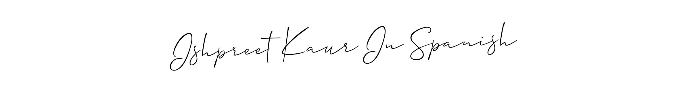 Best and Professional Signature Style for Ishpreet Kaur In Spanish. Allison_Script Best Signature Style Collection. Ishpreet Kaur In Spanish signature style 2 images and pictures png
