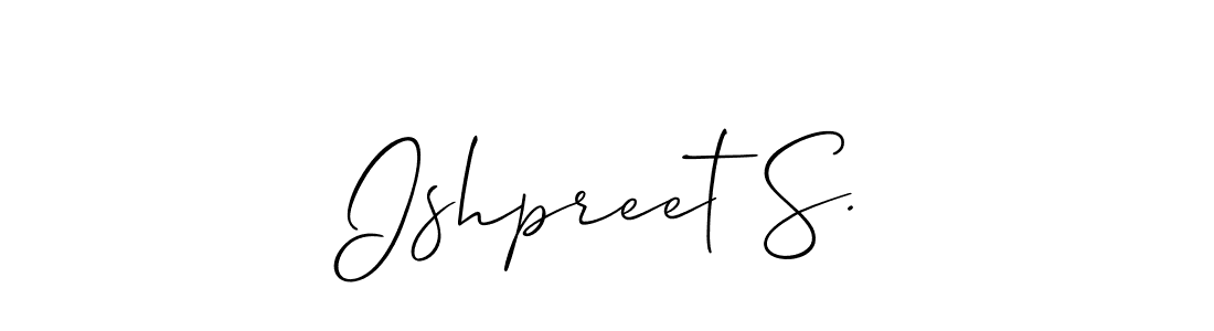 It looks lik you need a new signature style for name Ishpreet S.. Design unique handwritten (Allison_Script) signature with our free signature maker in just a few clicks. Ishpreet S. signature style 2 images and pictures png