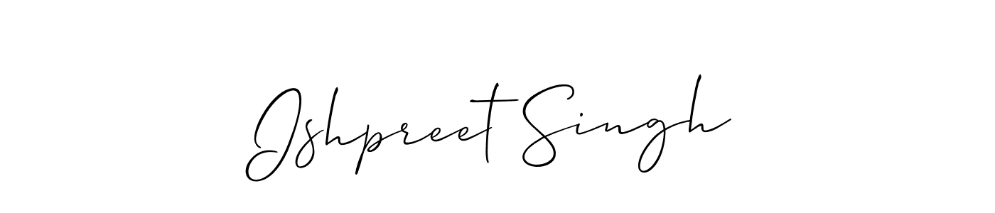 Create a beautiful signature design for name Ishpreet Singh. With this signature (Allison_Script) fonts, you can make a handwritten signature for free. Ishpreet Singh signature style 2 images and pictures png