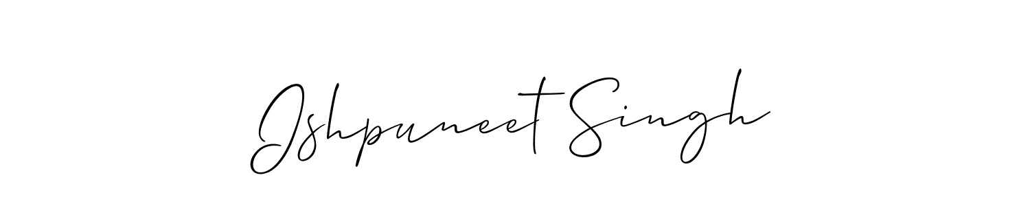 if you are searching for the best signature style for your name Ishpuneet Singh. so please give up your signature search. here we have designed multiple signature styles  using Allison_Script. Ishpuneet Singh signature style 2 images and pictures png