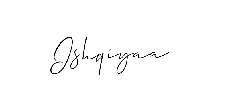 Make a beautiful signature design for name Ishqiyaa. With this signature (Allison_Script) style, you can create a handwritten signature for free. Ishqiyaa signature style 2 images and pictures png