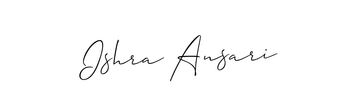 Allison_Script is a professional signature style that is perfect for those who want to add a touch of class to their signature. It is also a great choice for those who want to make their signature more unique. Get Ishra Ansari name to fancy signature for free. Ishra Ansari signature style 2 images and pictures png