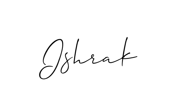if you are searching for the best signature style for your name Ishrak. so please give up your signature search. here we have designed multiple signature styles  using Allison_Script. Ishrak signature style 2 images and pictures png