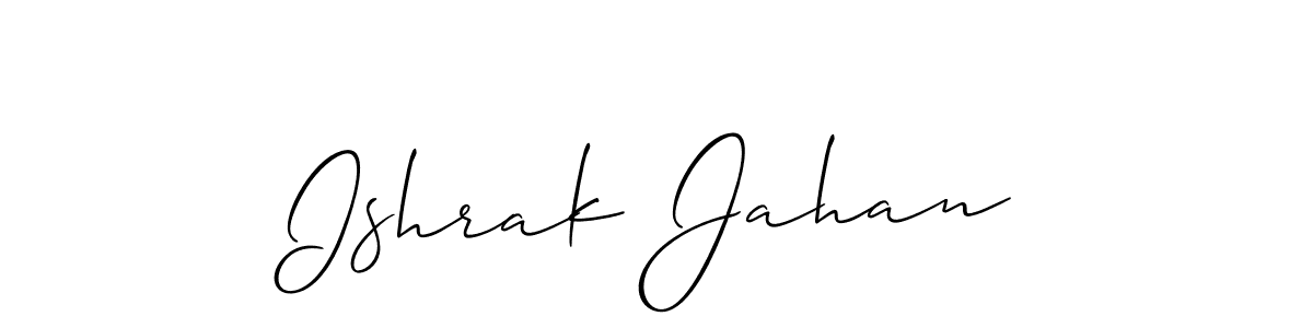 Also You can easily find your signature by using the search form. We will create Ishrak Jahan name handwritten signature images for you free of cost using Allison_Script sign style. Ishrak Jahan signature style 2 images and pictures png