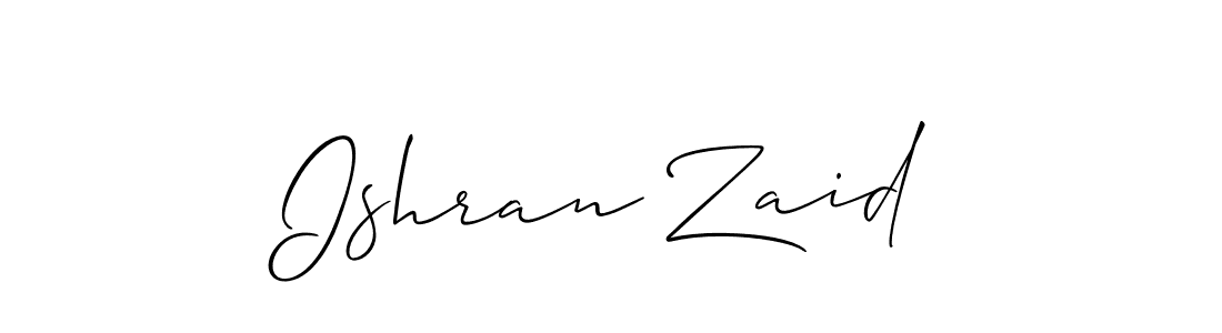 The best way (Allison_Script) to make a short signature is to pick only two or three words in your name. The name Ishran Zaid include a total of six letters. For converting this name. Ishran Zaid signature style 2 images and pictures png