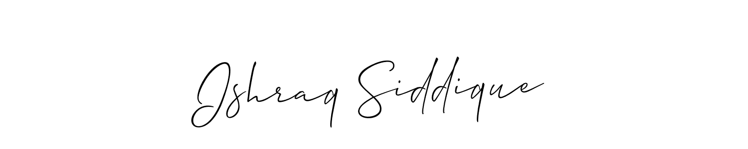 How to make Ishraq Siddique name signature. Use Allison_Script style for creating short signs online. This is the latest handwritten sign. Ishraq Siddique signature style 2 images and pictures png