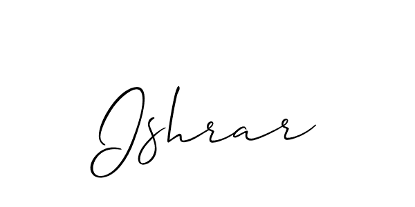 How to make Ishrar signature? Allison_Script is a professional autograph style. Create handwritten signature for Ishrar name. Ishrar signature style 2 images and pictures png