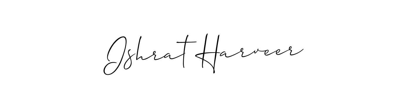 How to make Ishrat Harveer name signature. Use Allison_Script style for creating short signs online. This is the latest handwritten sign. Ishrat Harveer signature style 2 images and pictures png