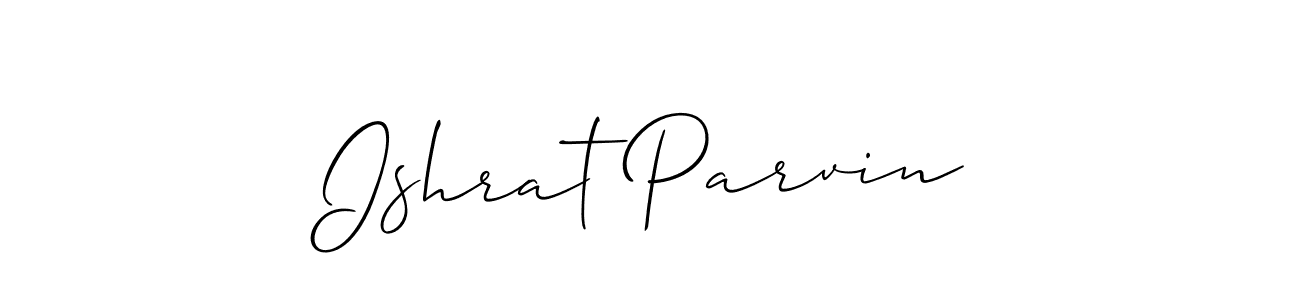 How to make Ishrat Parvin signature? Allison_Script is a professional autograph style. Create handwritten signature for Ishrat Parvin name. Ishrat Parvin signature style 2 images and pictures png