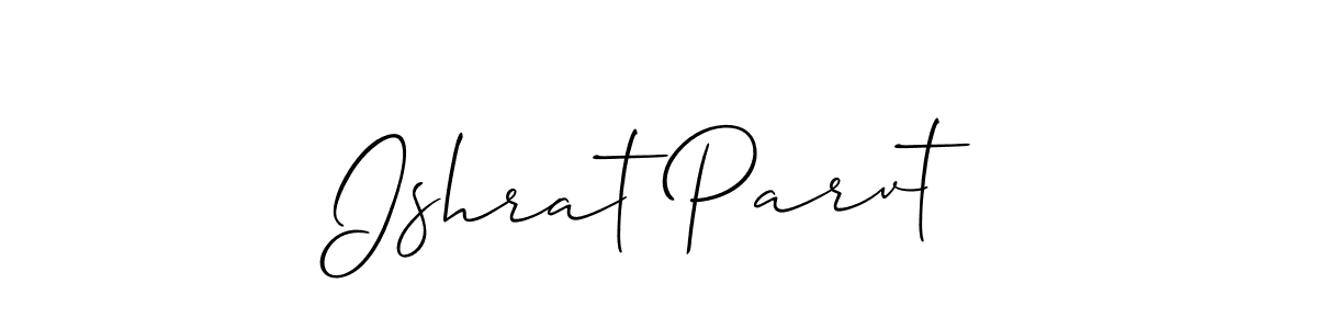 This is the best signature style for the Ishrat Parvt name. Also you like these signature font (Allison_Script). Mix name signature. Ishrat Parvt signature style 2 images and pictures png