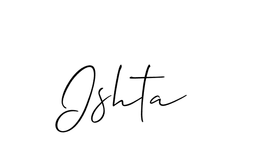 The best way (Allison_Script) to make a short signature is to pick only two or three words in your name. The name Ishta include a total of six letters. For converting this name. Ishta signature style 2 images and pictures png