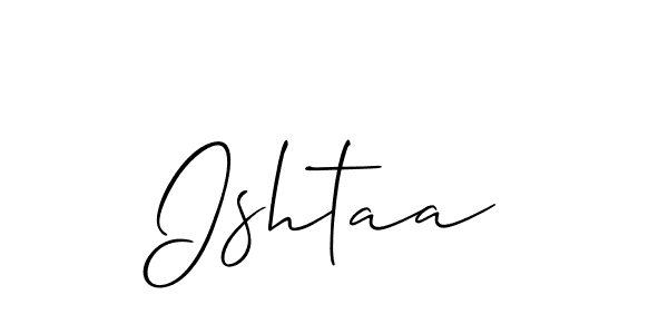 The best way (Allison_Script) to make a short signature is to pick only two or three words in your name. The name Ishtaa include a total of six letters. For converting this name. Ishtaa signature style 2 images and pictures png