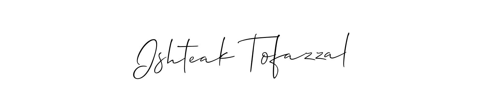 Also You can easily find your signature by using the search form. We will create Ishteak Tofazzal name handwritten signature images for you free of cost using Allison_Script sign style. Ishteak Tofazzal signature style 2 images and pictures png