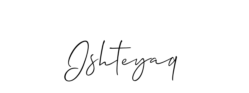 if you are searching for the best signature style for your name Ishteyaq. so please give up your signature search. here we have designed multiple signature styles  using Allison_Script. Ishteyaq signature style 2 images and pictures png